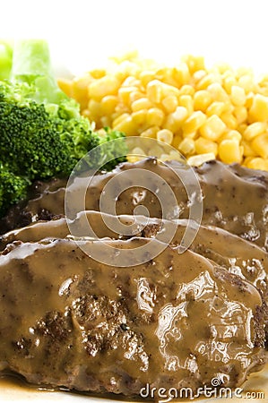 Salisbury steak dinner Stock Photo