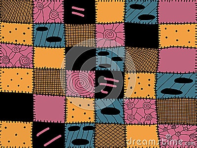 Sally theme patchwork quilt theme Cartoon Illustration