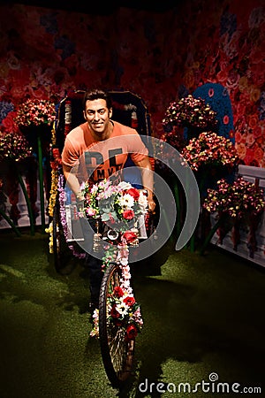 Salman Khan wax statue at Madame Tussauds Dubai on Bluewaters Island in Dubai, UAE Editorial Stock Photo