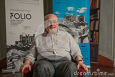 Salman Rushdie in obidos portugal Editorial Stock Photo