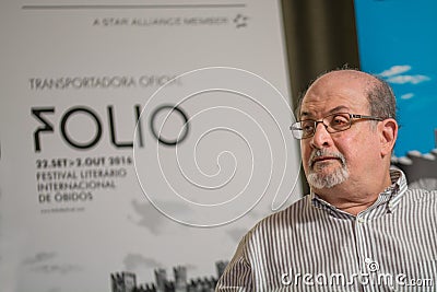 Salman Rushdie in obidos portugal Editorial Stock Photo