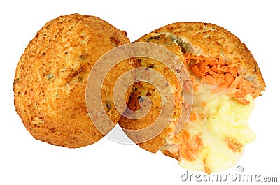 Salmon And Cheese Filled Fish Cakes Stock Photo