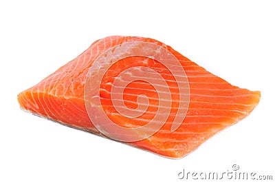 Salmon Fillet Isolated on White Background Stock Photo