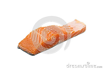 Salmon fish health food and seafood isolated on white background Stock Photo