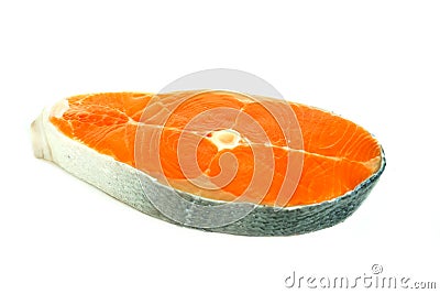 Salmon fish health food on the White Blackground Stock Photo