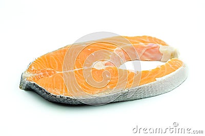 Salmon fish health food on the White Blackground Stock Photo