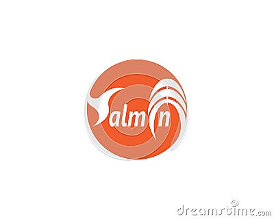 Salmon fish letter logo design vector on white background Vector Illustration