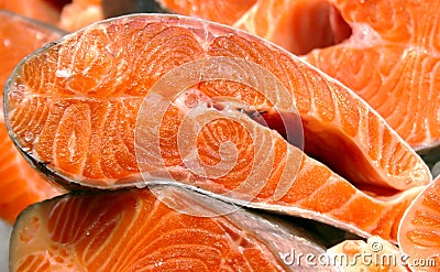 Salmon fish sliced Stock Photo