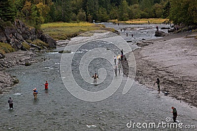 Salmon fishermen in Alaska Editorial Stock Photo