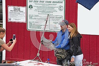 Salmon Fishing in Anchorage Alaska Editorial Stock Photo