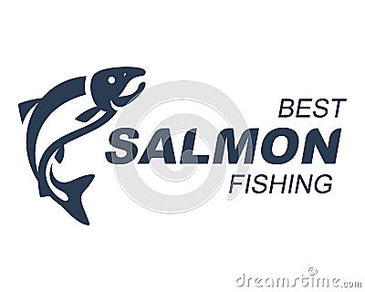 Salmon Fishing emblem vector illustration Vector Illustration