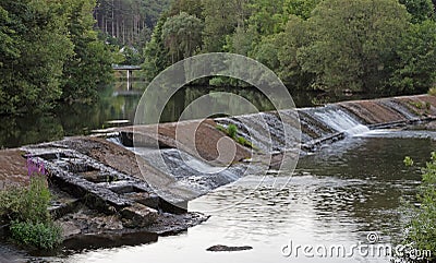 Salmon ladder in a river Stock Photo