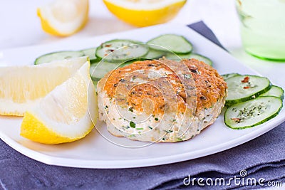 Salmon patty Stock Photo