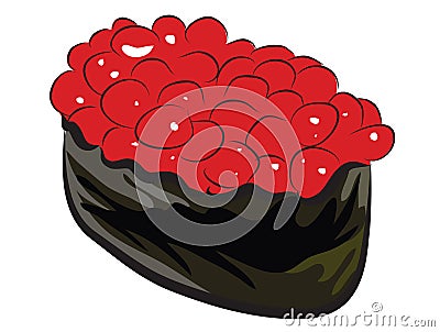 Salmon Roe Sushi Vector Illustration