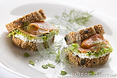 Salmon sandwich Stock Photo