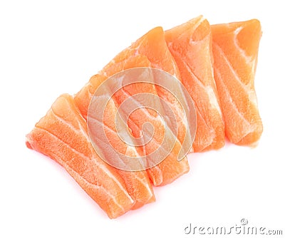 Salmon Sashimi isolated on white background Stock Photo