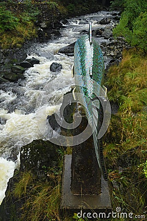 Salmon statue in Ketchikan, Alaska Stock Photo