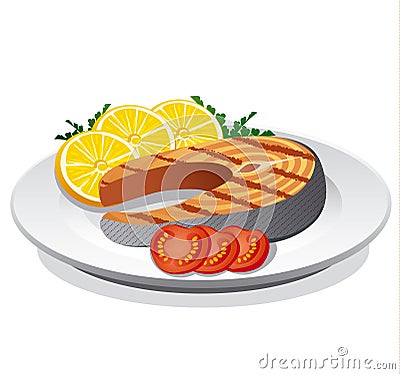 Salmon steak Stock Photo