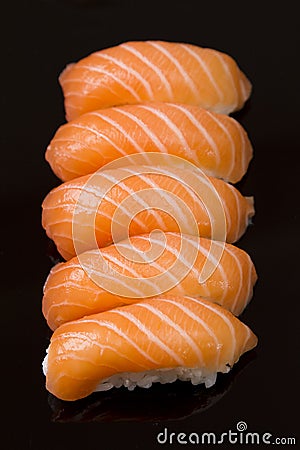 Salmon sushi Stock Photo