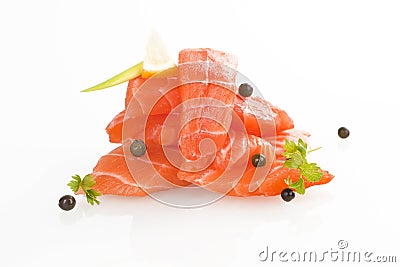 Salmon sushi - sashimi. Stock Photo