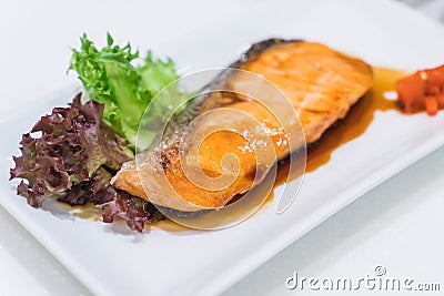 Salmon teriyaki Stock Photo