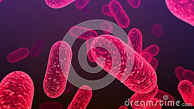 Salmonella Bacteria Animation: Typhi, Typhimurium and More - Causes of Enteric Typhus and Salmonellosis Stock Photo