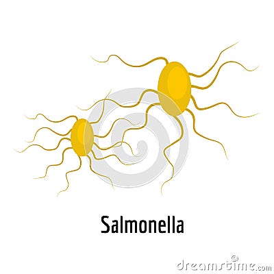 Salmonella icon, cartoon style. Vector Illustration