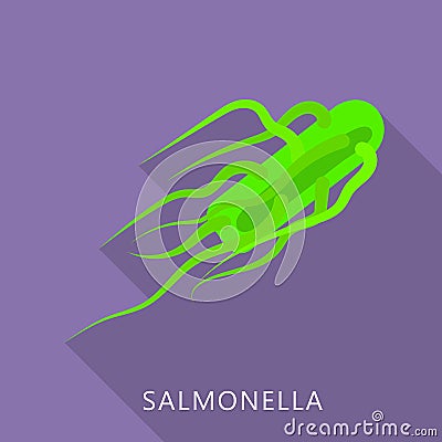 Salmonella icon, flat style Vector Illustration