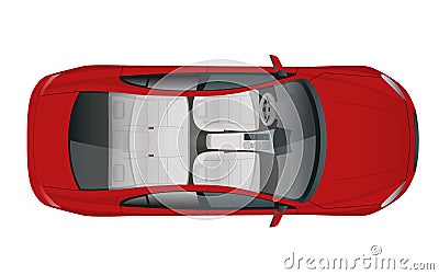 Salon Car sedan view from above, vector illustration Vector Illustration