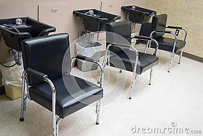 Salon Hair Sinks Stock Photo