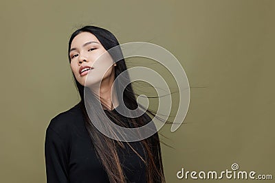 Asian woman hair fashion beauty portrait Stock Photo