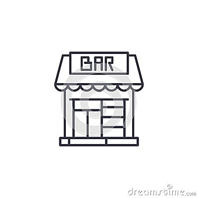 Saloon bar linear icon concept. Saloon bar line vector sign, symbol, illustration. Vector Illustration