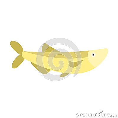 Salt beer fish icon, flat style Cartoon Illustration