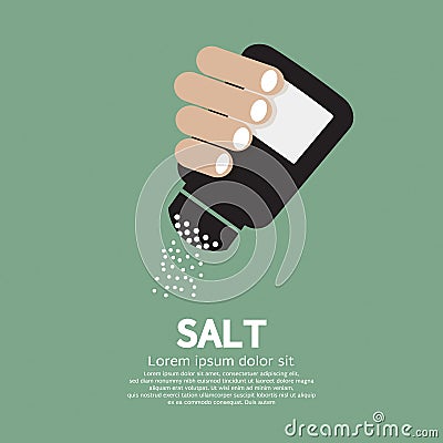 Salt Bottle In Hand Vector Illustration