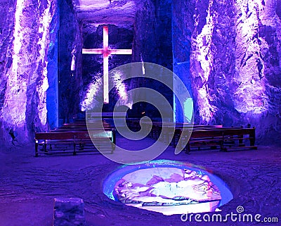 Salt cathedral in Zipaquira Colombia Stock Photo