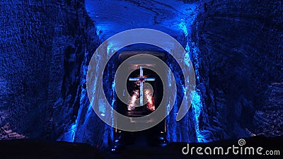 The Salt Cathedral of Zipaquira is an underground Roman Catholic church built within the tunnels of a salt mine Editorial Stock Photo