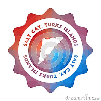 Salt Cay, Turks Islands low poly logo. Vector Illustration