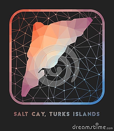 Salt Cay, Turks Islands map design. Vector Illustration