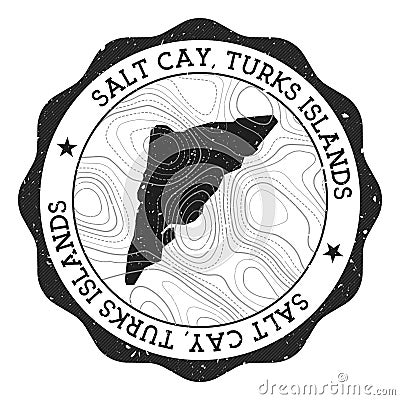 Salt Cay, Turks Islands outdoor stamp. Vector Illustration