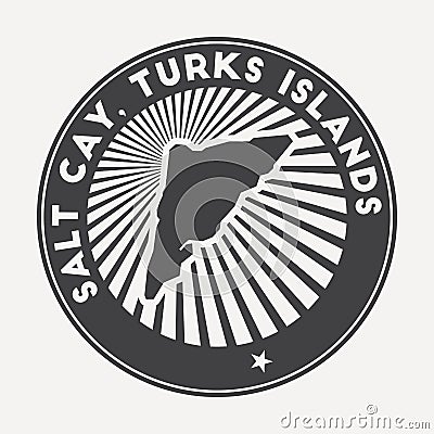 Salt Cay, Turks Islands round logo. Vector Illustration