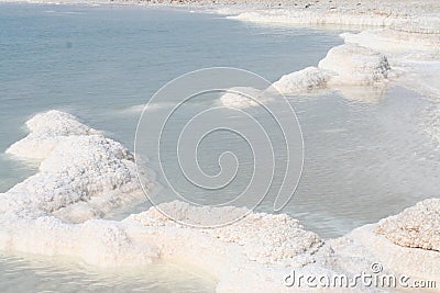 Salt-Covered Rocks Stock Photo