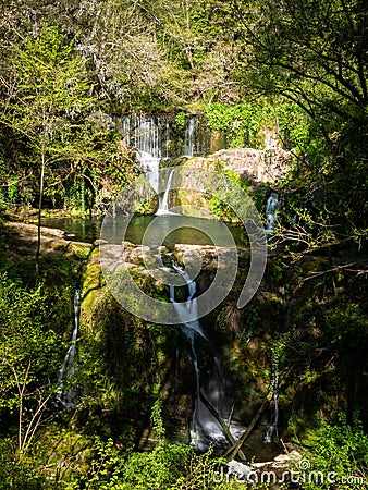 Salt de Can Batlle waterfall in la Garrotxa, Catalonia Stock Photo