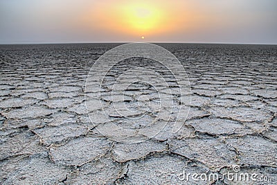 Salt flates in the Maranjab desert near Kashan, Iran Stock Photo