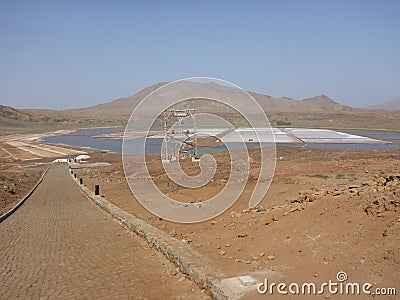 Salt flats in Cape Verde Islands on Sal Island in Pedra de Lume Stock Photo