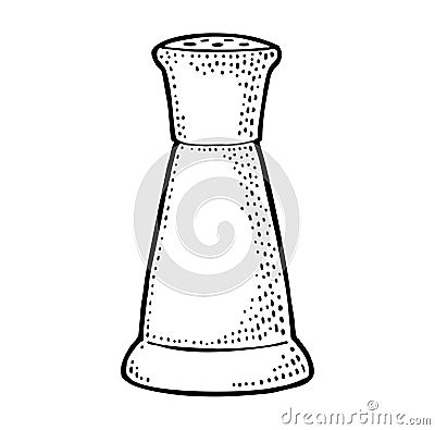 Salt glass shaker. Vintage engraving vector black illustration. Vector Illustration