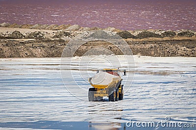 Salt industry in Namibia Stock Photo