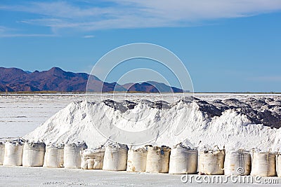 Salt industry in Salinas Grande, Jujuy Province, Argentina Stock Photo