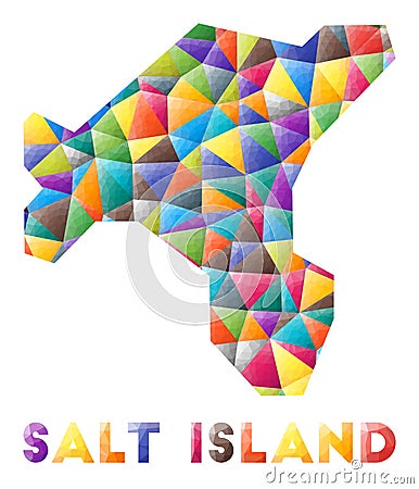 Salt Island - colorful low poly island shape. Vector Illustration