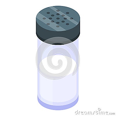 Salt jar icon, isometric style Vector Illustration