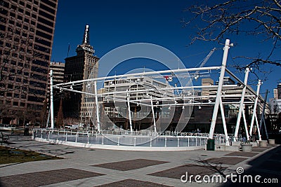 Salt Lake City: Gallivan Center ice rink Editorial Stock Photo